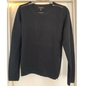 J.Crew Black Sweater with Gold Zippers